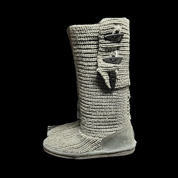 🌻Bearpaw Grey Tall (or Short) Comfortable Knit Outdoor Boots Women's Size 7 - Picture 7 of 14
